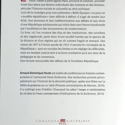 Le Triomphe de la République 1871-1914 - Arnaud-Dominique Houte - livre
