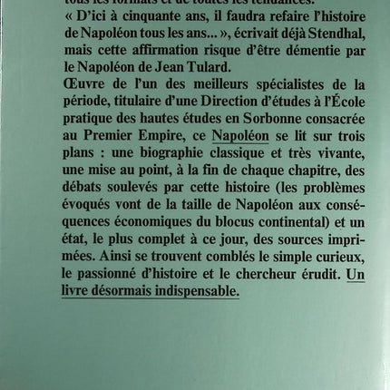 Napoléon - Jean Tulard - livre