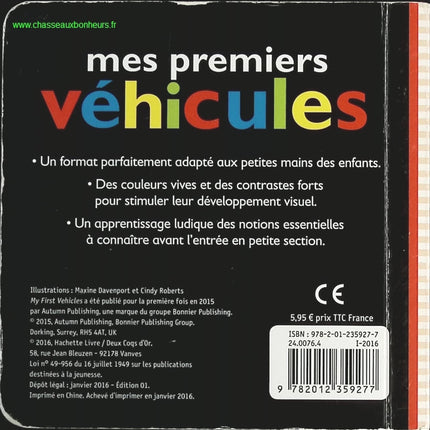 Mes premiers véhicules - Petit imagier - livre