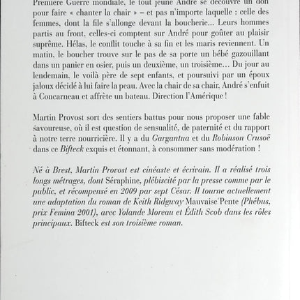 Bifteck - Martin Provost - livre