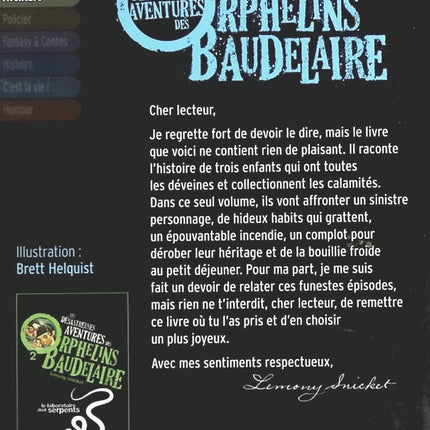 Les Désastreuses Aventures Des Orphelins Baudelaire - Tome 1 - Tout Commence Mal - Lemony Snicket - livre