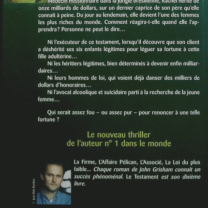 Le testament - John Grisham - Livre
