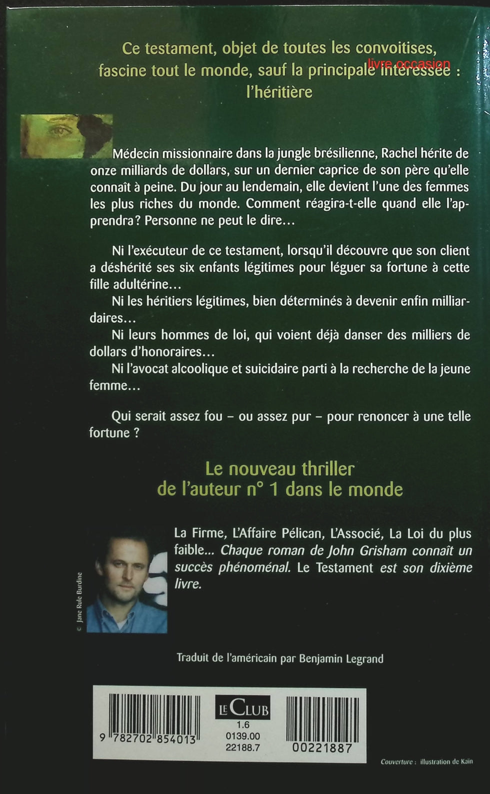 Le testament - John Grisham - Livre