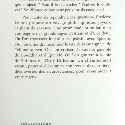 Du bonheur - Un voyage philosophique - Frédéric Lenoir - Livre