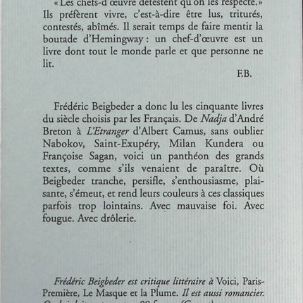 Dernier inventaire avant liquidation - Frédéric Beigbeder - Livre