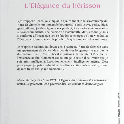 L'élégance du hérisson - Muriel Barbery - livre