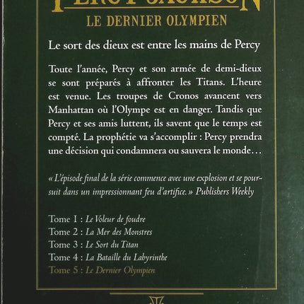 Percy-Jackson, Tome 5 - Le dernier Olympien  - Rick Riordan - Livre