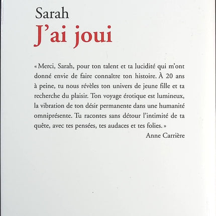 J'ai joui - Sarah - livre