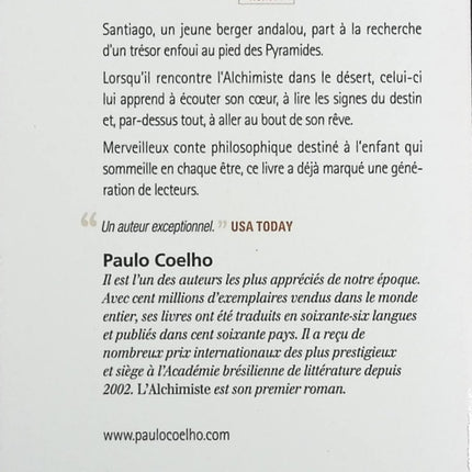 L'Alchimiste - Paulo Coelho - Livre