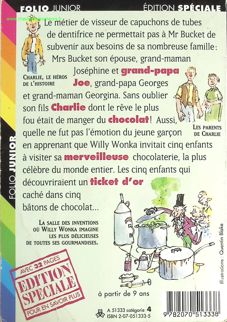 Charlie et la Chocolaterie - Roald Dahl - livre