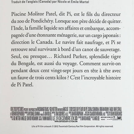 L'histoire de Pi - Yann Martel - livre