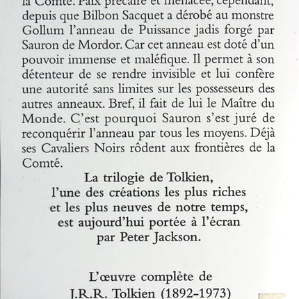 Le Seigneur des Anneaux, tome 1 - La Communauté de l'Anneau - J.R.R. Tolkien - livre