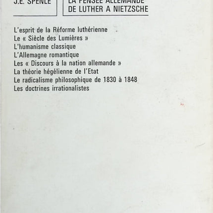 La Pensée allemande de Luther à Nietzsche - Jean-Édouard Spenlé - livre