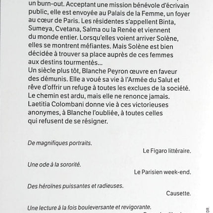 Les Victorieuses – Laetitia Colombani – roman féministe et parcours de reconstruction – livre d’occasion - livre