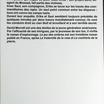 Le jeu des ombres - David Morrell - livre