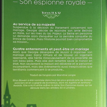 Son espionne royale - Tomes 11 & 12 - Rhys Bowen - Livre