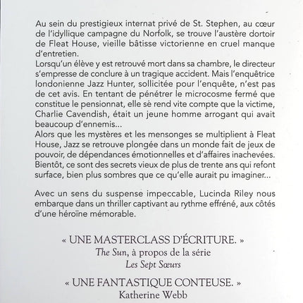 Les mystères de Fleat House - Lucinda Riley - livre