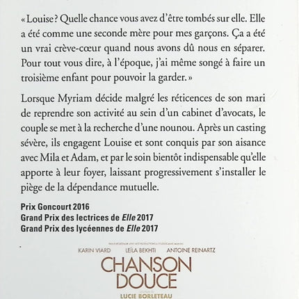 Chanson douce – Leïla Slimani roman psychologique thriller domesticité baby-sitter drame familial Prix Goncourt - Livre
