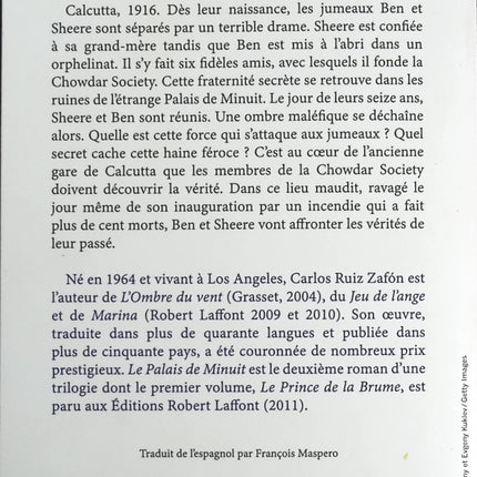 Le Palais de Minuit - Carlos Ruiz Zafón - Livre