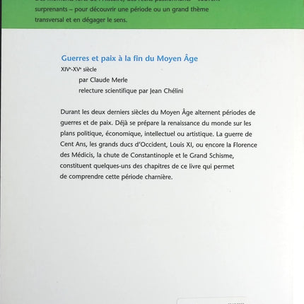 Guerres et paix à la fin du Moyen Âge - XIVe-XVe siècle - Claude Merle - livre