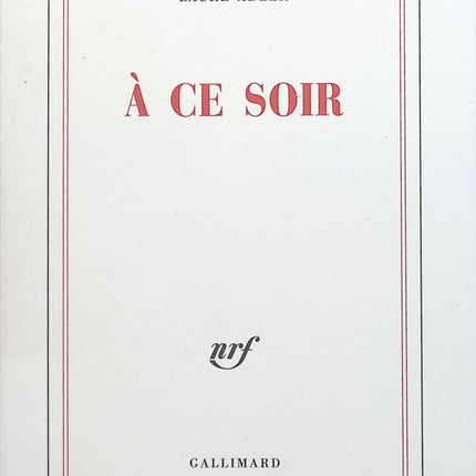 À ce soir - Laure Adler - livre