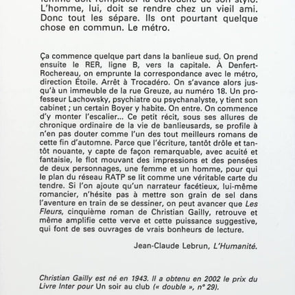 Les fleurs - Christian Gailly - Livre