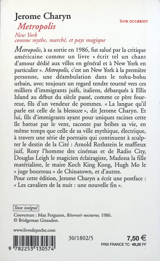 Metropolis - Jerome Charyn - Livre