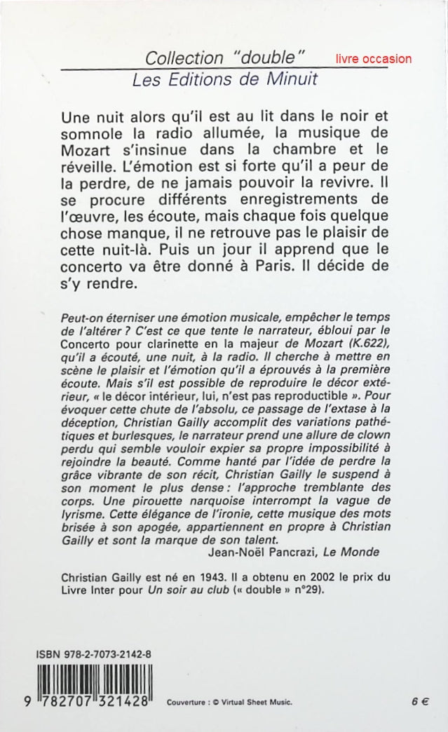 K. 622 - Christian Gailly - Livre