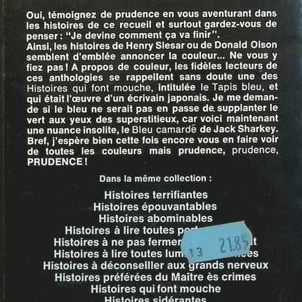Histoires à lire avec précaution - Alfred Hitchcock - Livre