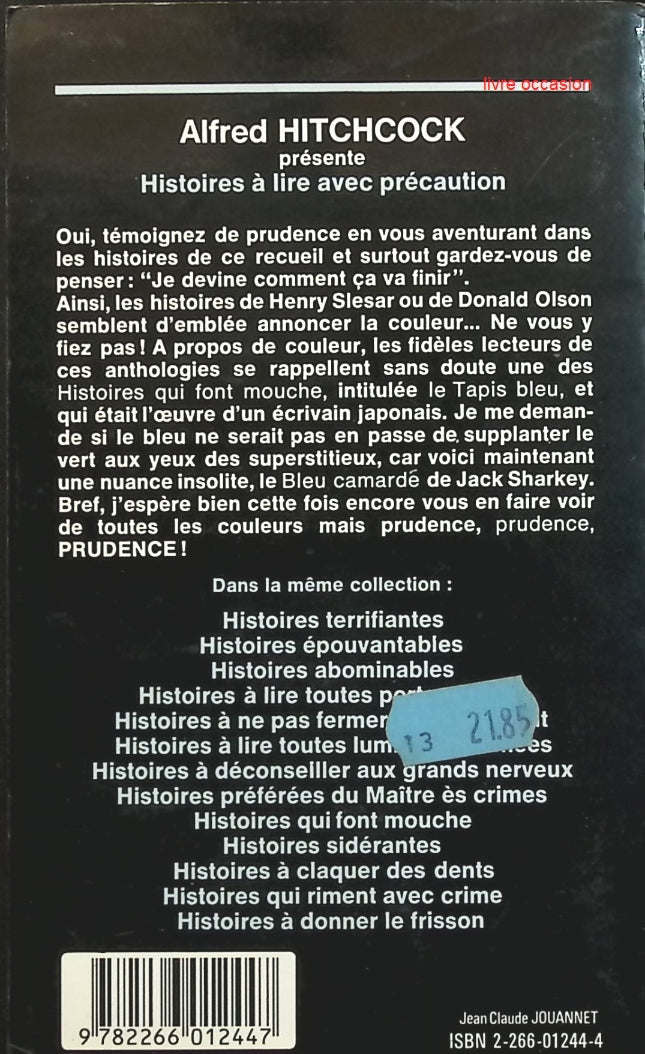 Histoires à lire avec précaution - Alfred Hitchcock - Livre
