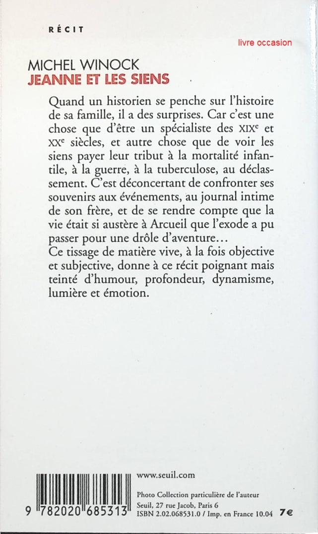 Jeanne et les siens - Michel Winock - Livre