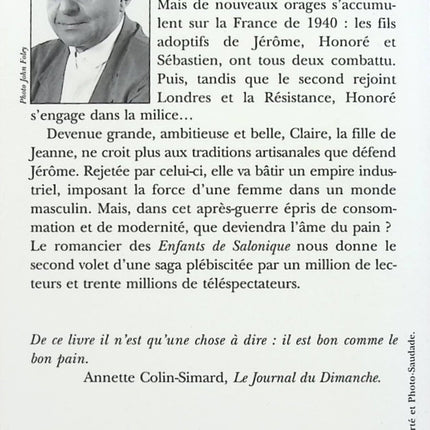 Les Maîtres du pain tome 2 l'héritage - Bernard Lenteric - Livre