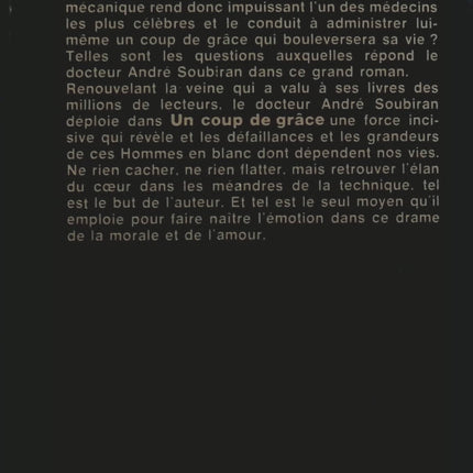 Un coup de grâce - André Soubiran - Livre