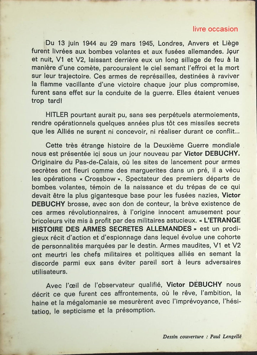 L'étrange histoire des armes secrètes allemandes - Victor Debuchy - Livre