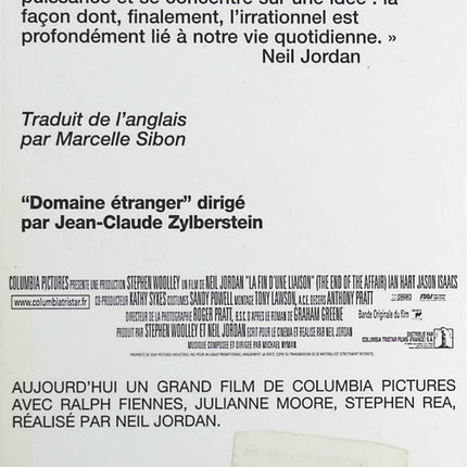 La Fin d'une liaison - Graham Greene - Livre