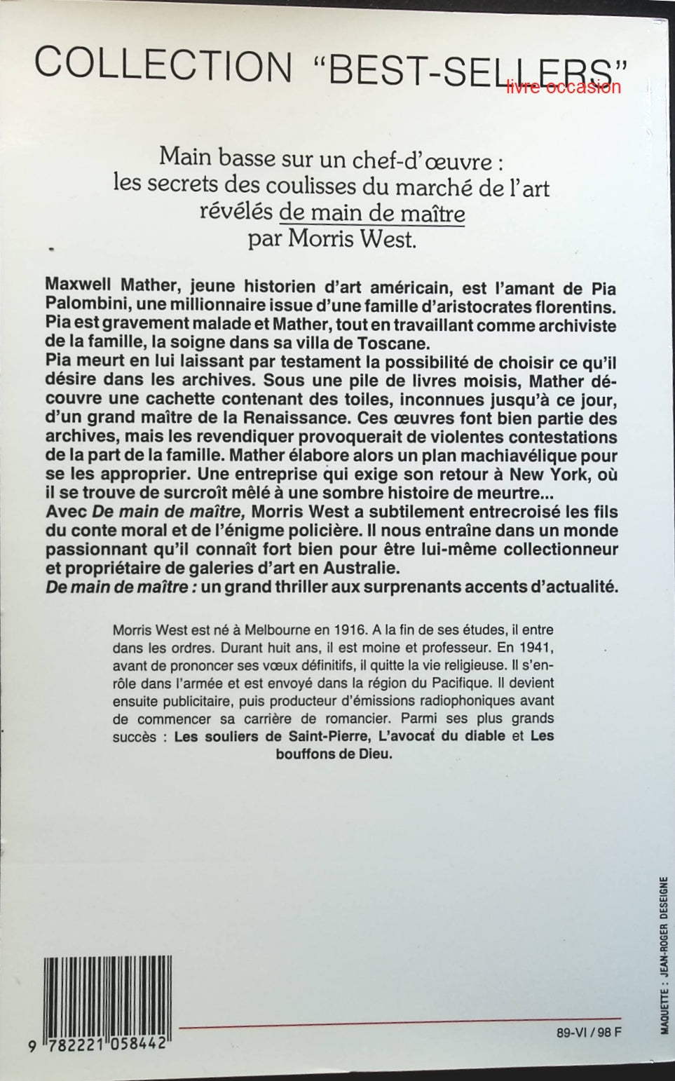 De main de maître - Morris West - Livre