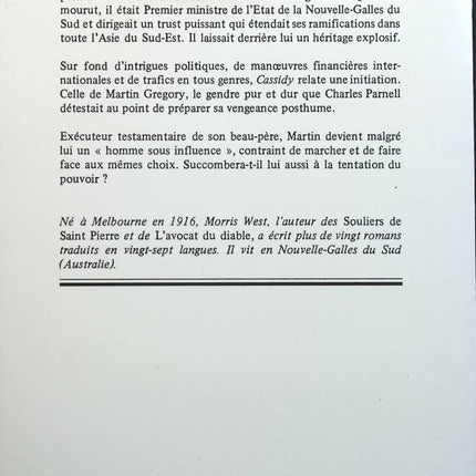 Cassidy - Morris West - Livre