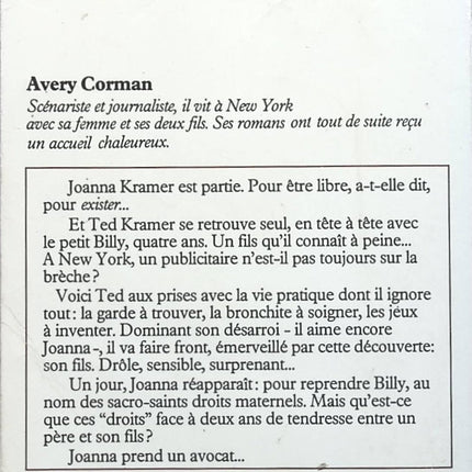 Kramer contre Kramer - Avery Corman - Livre