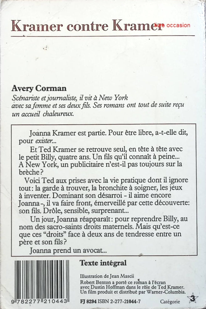 Kramer contre Kramer - Avery Corman - Livre