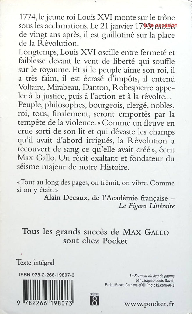 Révolution française, Tome 1 : Le Peuple et le Ro - Max Gallo - Livre