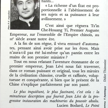 Le grand empereur et ses automates - Jean Lévi - Livre