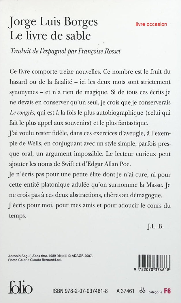 Le livre de sable - Jorge Luis Borges - Livre