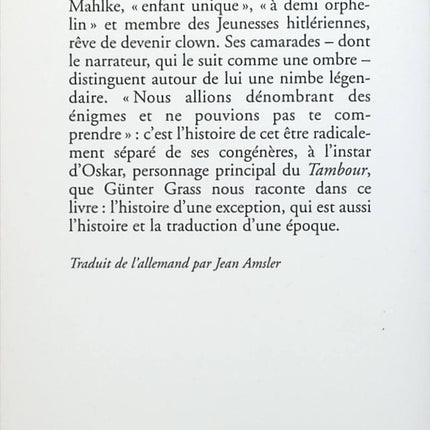 Le Chat et la souris - Günter Grass - Livre