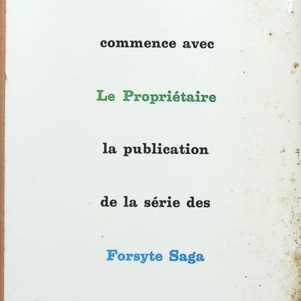 La dynastie des Forsyte, tome 1 : Le propriétaire - John Galsworthy - Livre