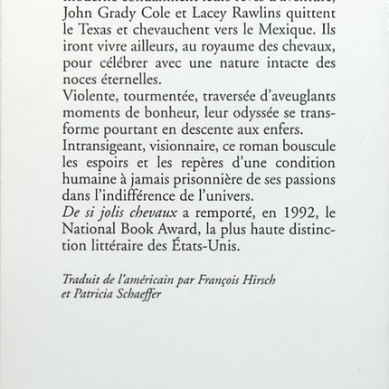 De si jolis chevaux - Cormac McCarthy - Livre
