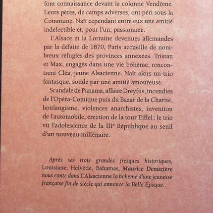 L'Alsacienne - Maurice Denuzière - Livre