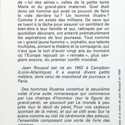Des hommes illustres - Jean Rouaud - Livre