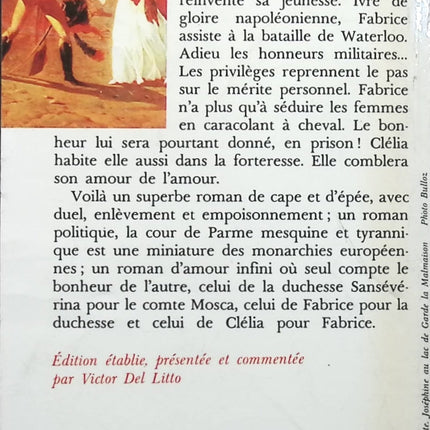 La Chartreuse de Parme Stendhal roman classique français amour politique et drame historique - Livre