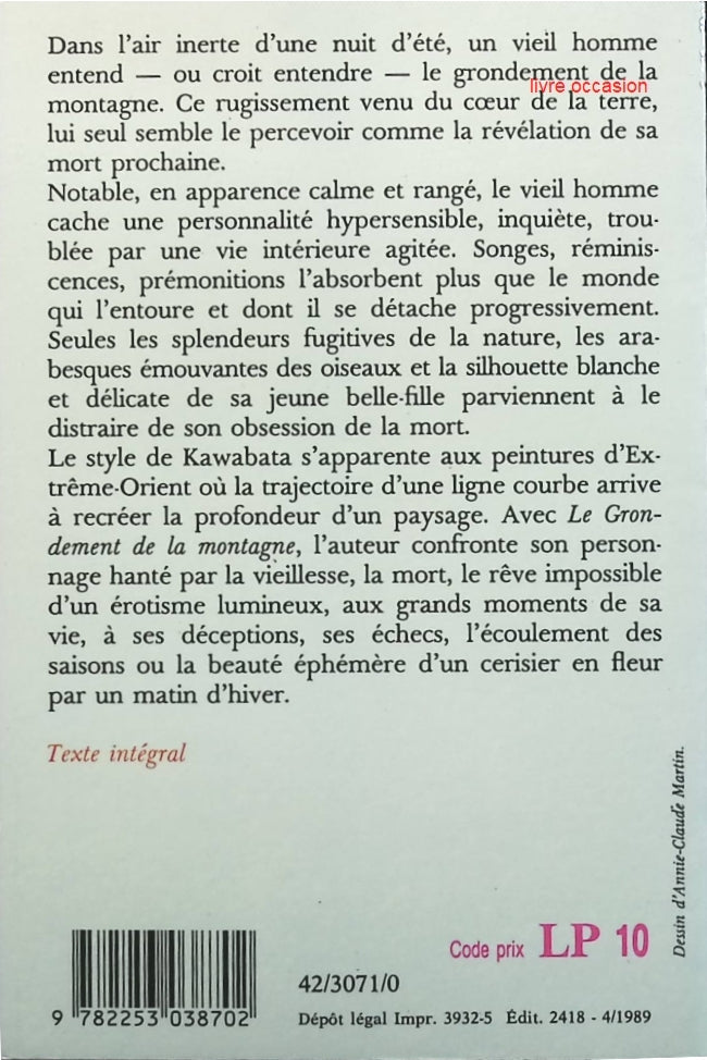 Le Grondement de la montagne - Yasunari Kawabata - Livre