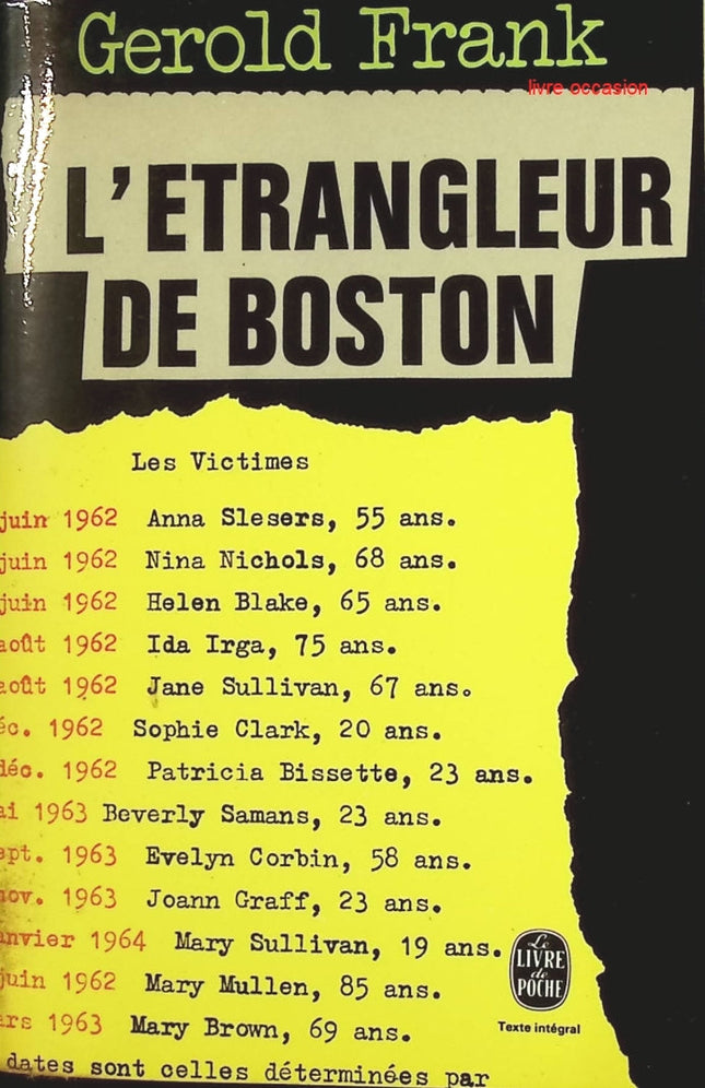 L'étrangleur de Boston - Gerold Frank - Livre